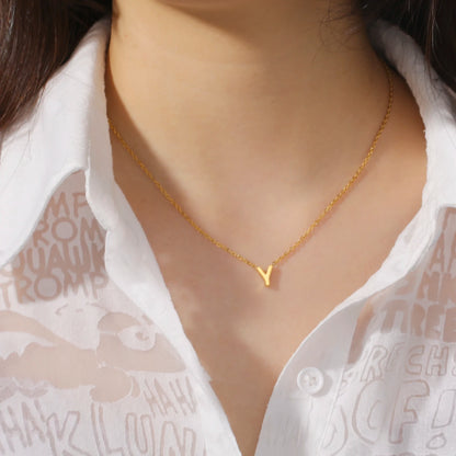 Collier Minimaliste Initiale A-Z – Acier Inoxydable