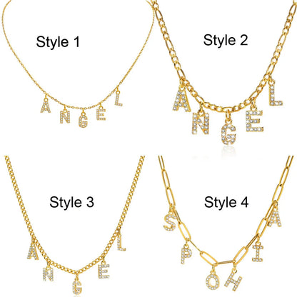 Personalized Initial Necklace - Stainless Steel Letter Pendant