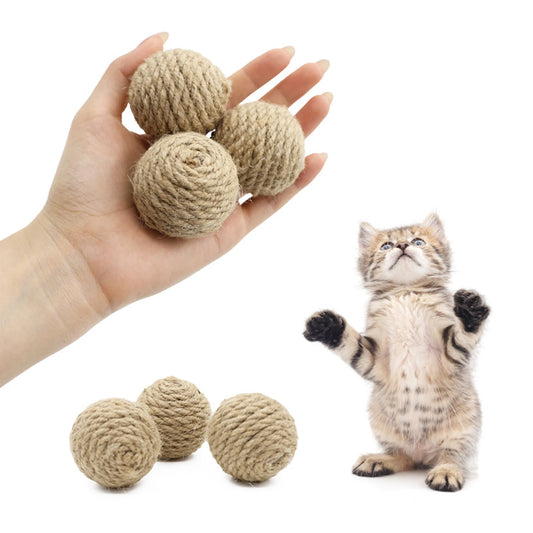 Balle Interactive en Corde de Chanvre pour Chat – Jouet