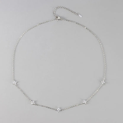 Collier Trèfle à Quatre Feuilles en Zircon – Plaqué Or 18K