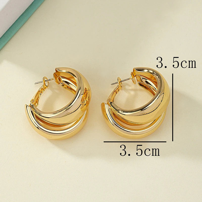 Boucles d'Oreilles Créoles Épaisses – Acier Inoxydable