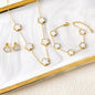 Parure Bijoux 3 Pièces Plaqué Or 18K – Élégance Florale