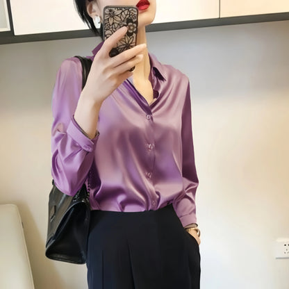 Chemise Satinée Femme – Élégance & Polyvalence au Quotidien