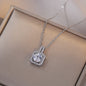Classic Stainless Steel Chain Necklace &amp; Square Zircon Pendant