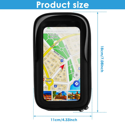 Sacoche Étanche avec Support Téléphone Rotatif à 360° – Vélo & Moto