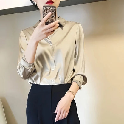Chemise Satinée Femme – Élégance & Polyvalence au Quotidien