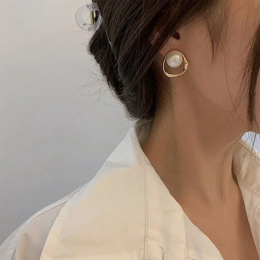 Pearl Stud Earrings – Korean Design