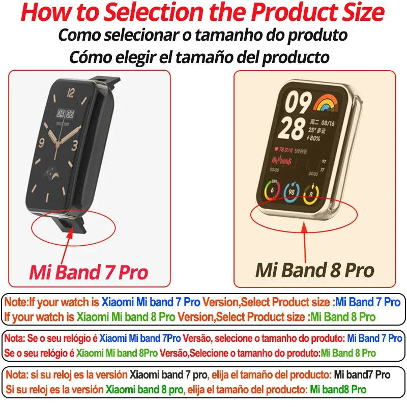 Bracelet  et Coque de Protection en Métal pour Xiaomi Mi Band