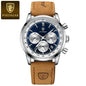POEDAGAR Men's Watch – Luxury, Sport, Leather Strap