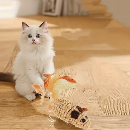 Jouet Souris en Sisal pour Chat – Résistant & Interactif