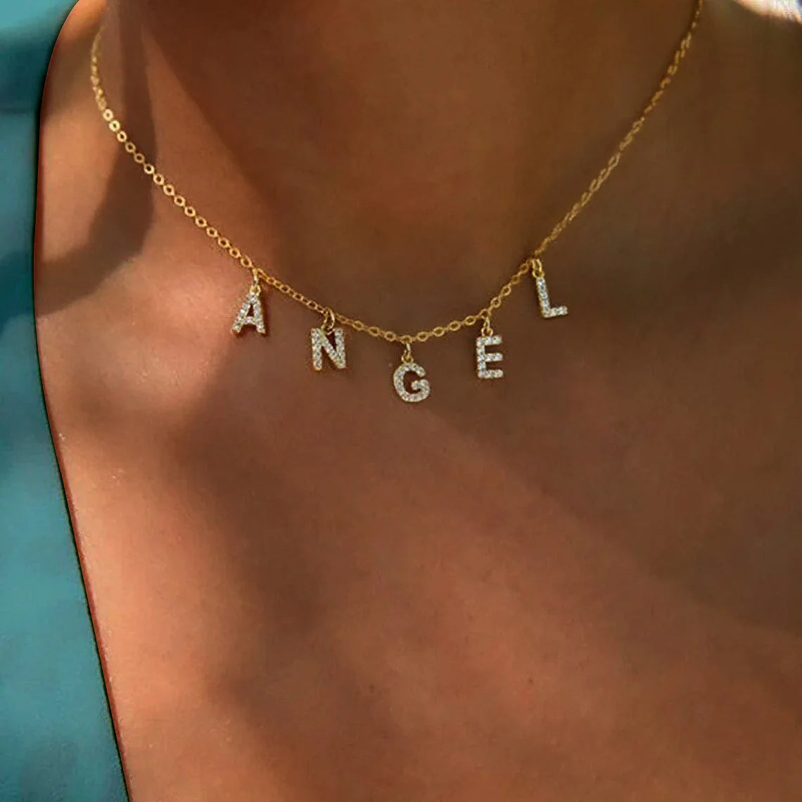 Personalized Initial Necklace - Stainless Steel Letter Pendant