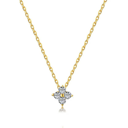 Collier Trèfle à Quatre Feuilles en Zircon – Plaqué Or 18K