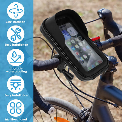 Sacoche Étanche avec Support Téléphone Rotatif à 360° – Vélo & Moto