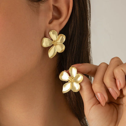 Metallic Flower Earrings