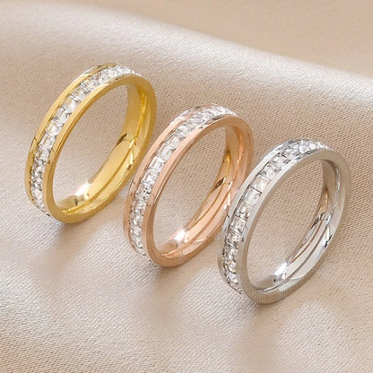 Unisex Stainless Steel Ring – Cubic Zirconia &amp; Luxury Finish