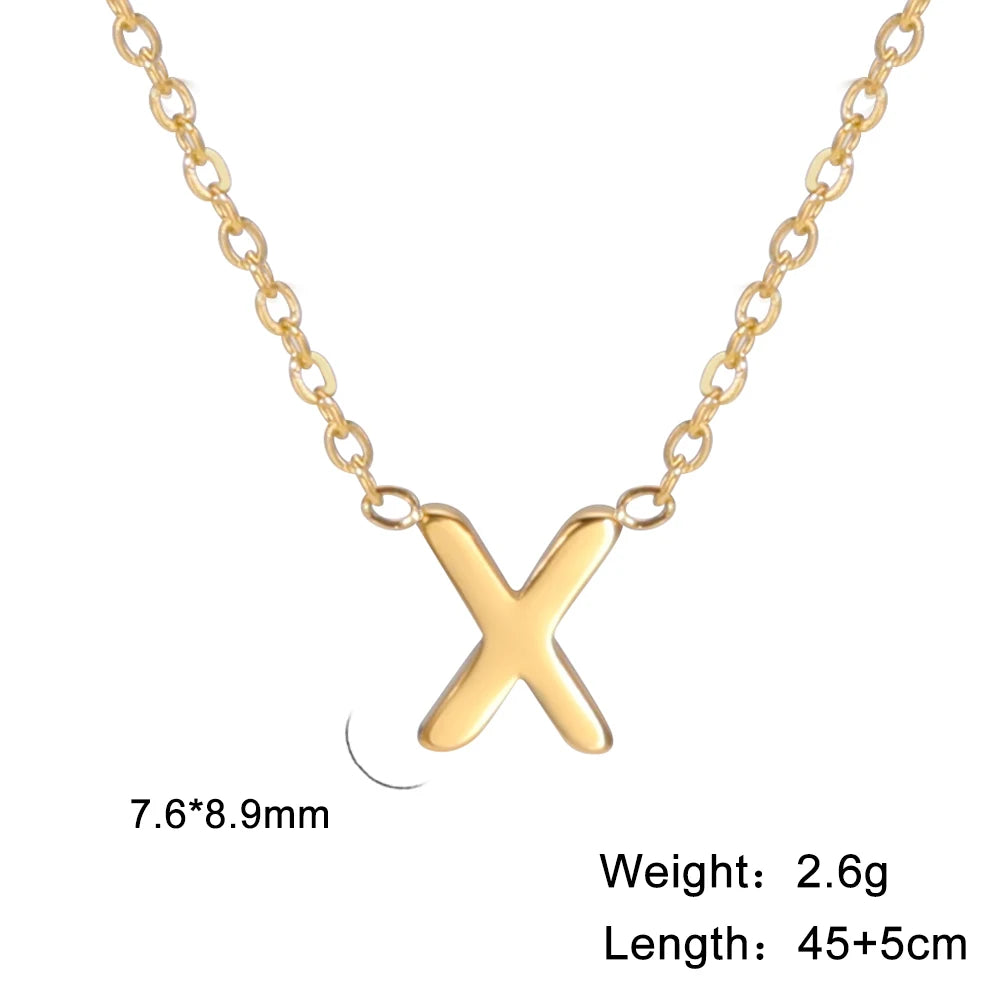 Collier Minimaliste Initiale A-Z – Acier Inoxydable