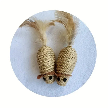 Jouet Souris en Sisal pour Chat – Résistant & Interactif