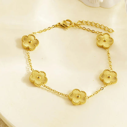 Stainless Steel Flower Bracelet – Elegance &amp; Trendy
