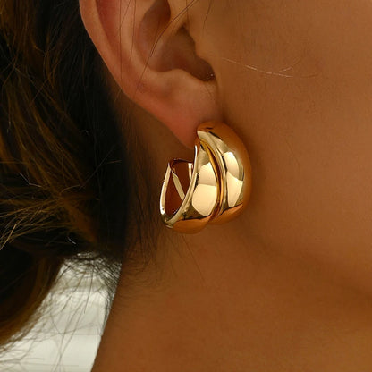 Boucles d'Oreilles Créoles Épaisses – Acier Inoxydable