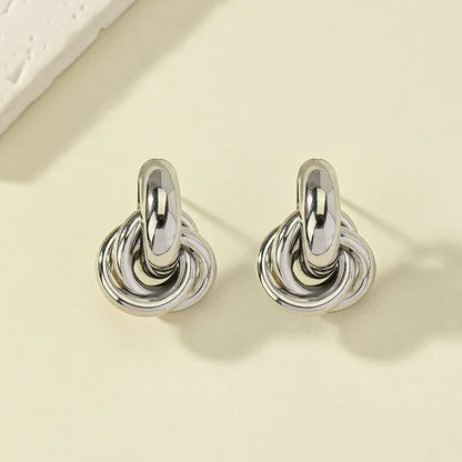 Boucles d'Oreilles Créoles Nœud – Dorées & Argentées