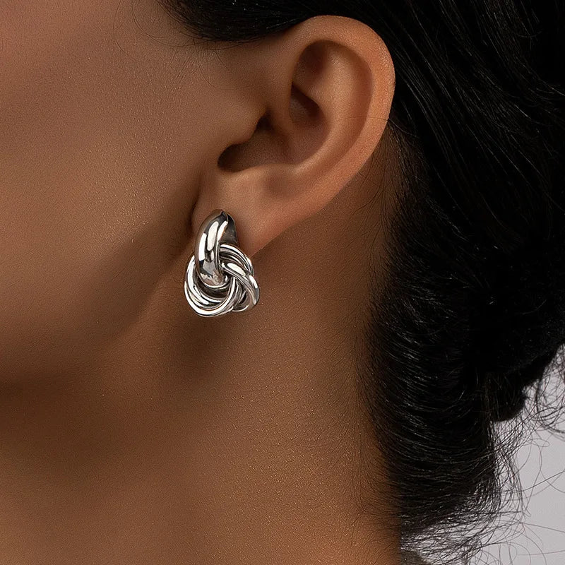 Boucles d'Oreilles Créoles Épaisses – Acier Inoxydable