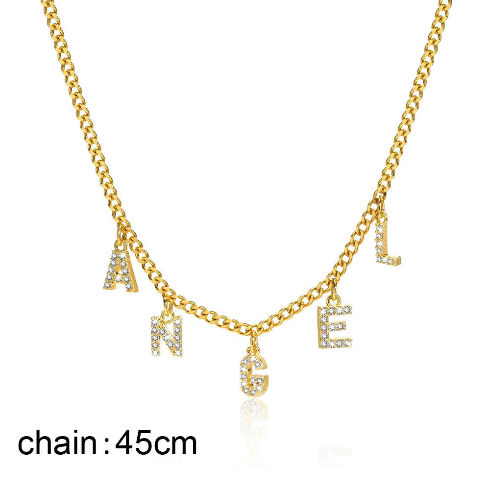 Personalized Initial Necklace - Stainless Steel Letter Pendant