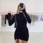 Robe Élégante à Lacets – Mini Robe Plissée & Moulante pour Soirées