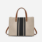 Striped Canvas Tote Bag – Casual Elegance &amp; Large Capacity