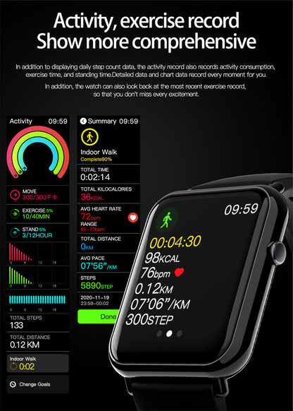 Montre Intelligente Étanche – Suivi de Santé