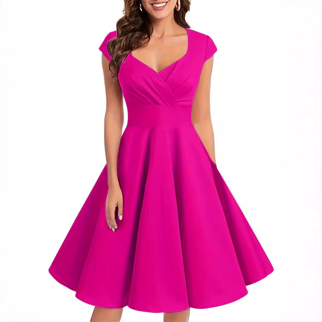 Robe Rétro Femme – Élégance Classique & Taille Cintrée