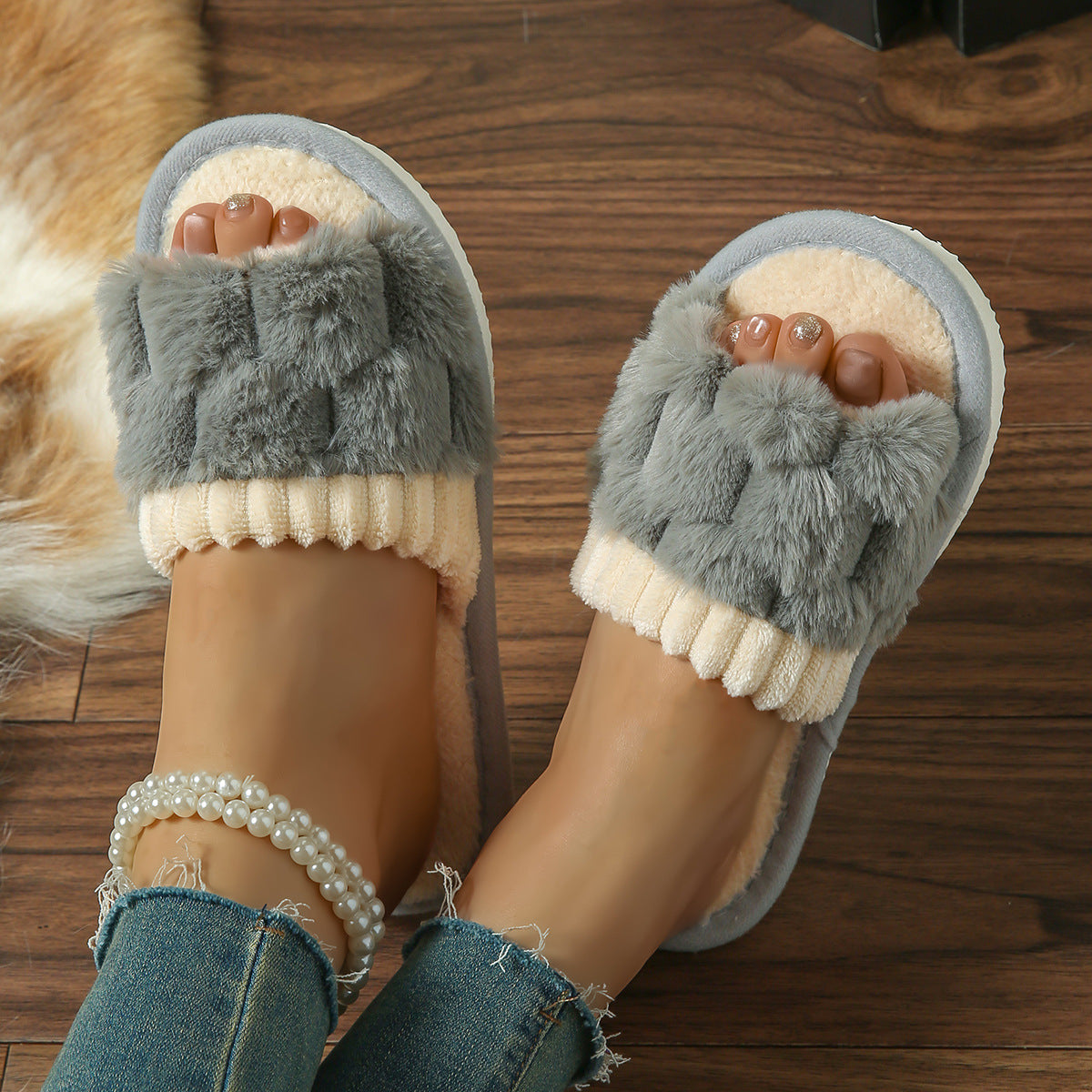Chaussons Douillets avec Nœud – Confort & Élégance